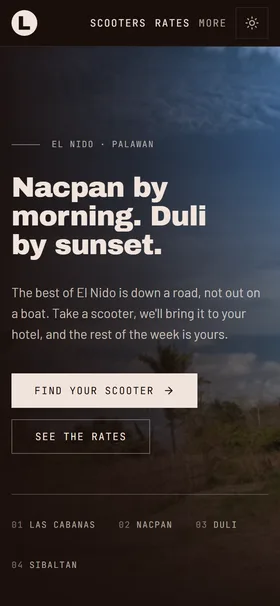 The same site on a phone