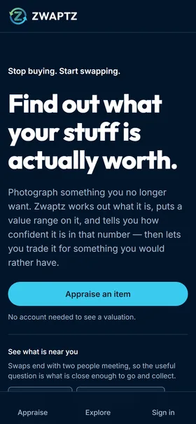 The same site on a phone